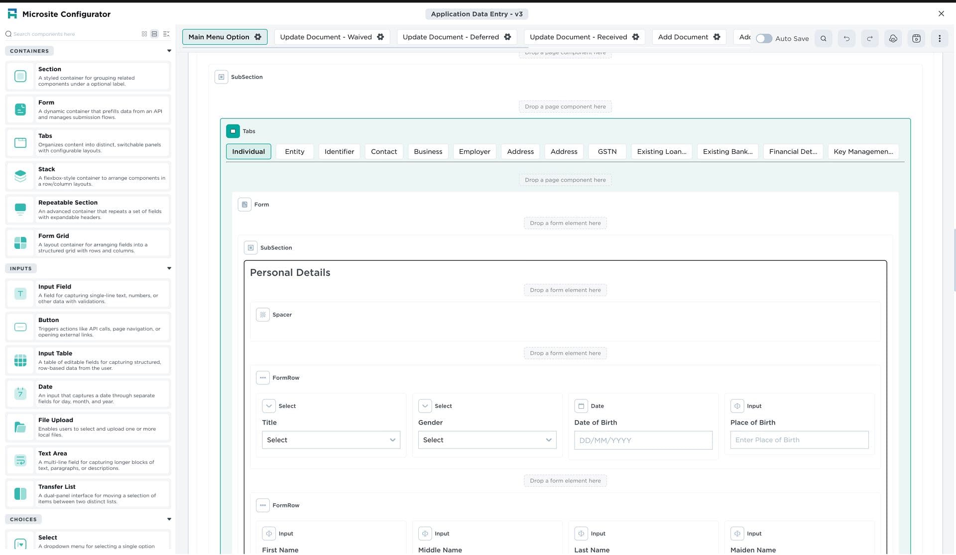 User Interface Configurator